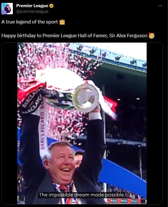 The Premier League officially celebrates Ferguson’s birthday: a true legend of football!